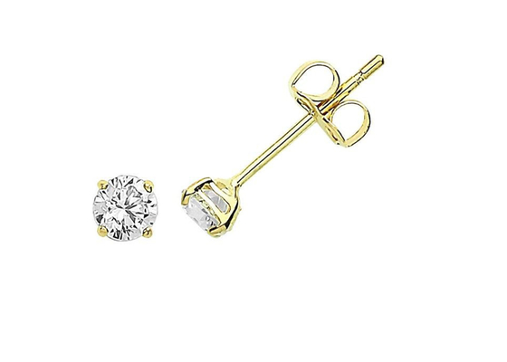 серьги пасьянса золота 9ct 9K, стержень 3mm диаманта пасьянса 4mm 5mm