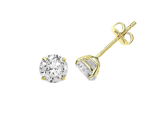серьги пасьянса золота 9ct 9K, стержень 3mm диаманта пасьянса 4mm 5mm