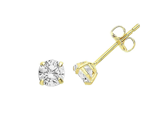 серьги пасьянса золота 9ct 9K, стержень 3mm диаманта пасьянса 4mm 5mm