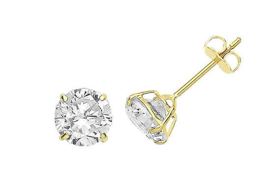 серьги пасьянса золота 9ct 9K, стержень 3mm диаманта пасьянса 4mm 5mm