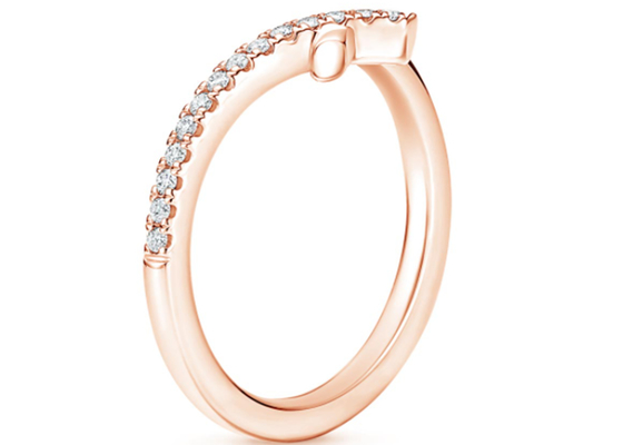9K подняло округлая форма 0.14Carat обручальных колец 1.3mm Moissanite золота
