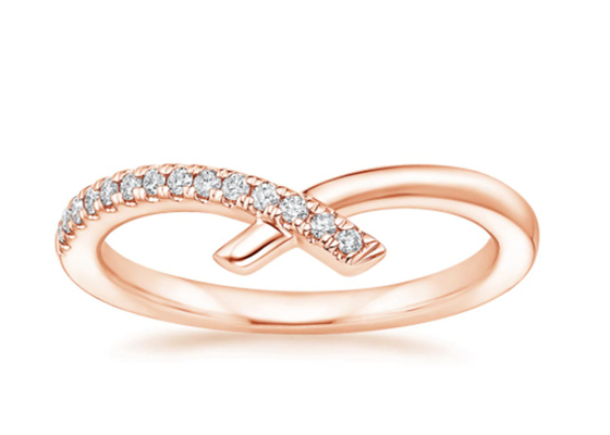 9K подняло округлая форма 0.14Carat обручальных колец 1.3mm Moissanite золота