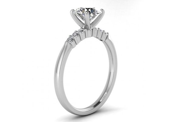форма сердца кольца 0.8ct 9K серебряная с размером диаманта 6MM лаборатории
