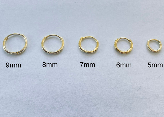 серьги Huggie золота 9k 6mm 12mm, OEM серег обруча Huggie лакомства 10mm