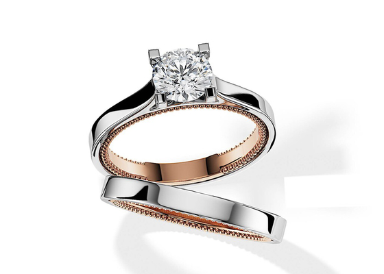 2 кольцо золота 7.5MM цвета тона 9K с диамантом 1.5ct Moissanite