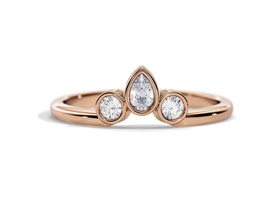 Обручальное кольцо 0.4CT v форменное с обручальным кольцом, OEM колец с бриллиантом 2MM Stackable