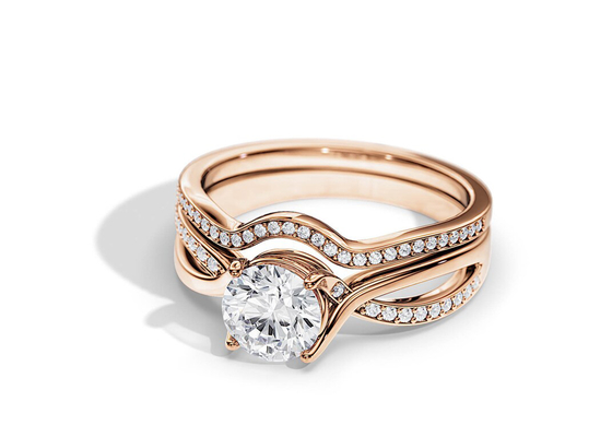 1.25ct подняло цвет среднего обручальных колец VS1 SI1 SI2 Moissanite золота