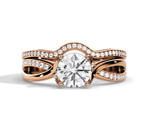 1.25ct подняло цвет среднего обручальных колец VS1 SI1 SI2 Moissanite золота