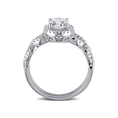 Овальный вес обручального кольца 0.92ct диаманта белого золота отрезка 18kt для ODM женщин