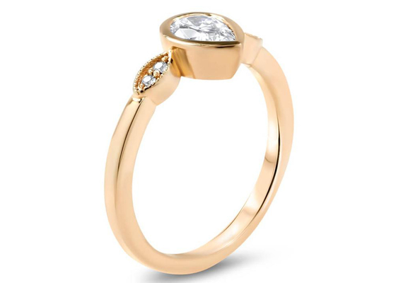 кольцо Moissanite золота 0.77carat 10k, размер обручального кольца 5×7mm пасьянса золота