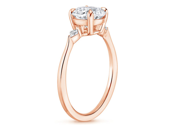 10K подняло Dia OV7×9mm 2.1ct обручальных колец Moissanite золота овальный