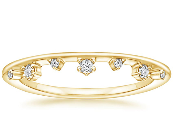 Aalternating определяет размер кольцо ювелирных изделий желтого золота 14K с диамантом 0.15ct VS1 2mm естественным