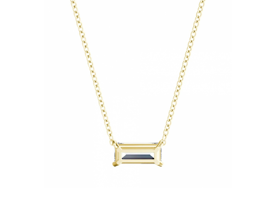 Багет отрезал ожерелья золота 14K с диамантом пасьянса 0.5ct 5×7mm