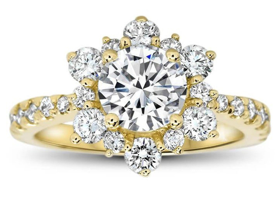 Снежинка воодушевила серебряное кольцо 9K с весом размера 1.0ct диаманта RD6.5MM лаборатории