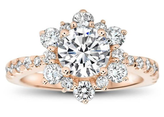 Снежинка воодушевила серебряное кольцо 9K с весом размера 1.0ct диаманта RD6.5MM лаборатории