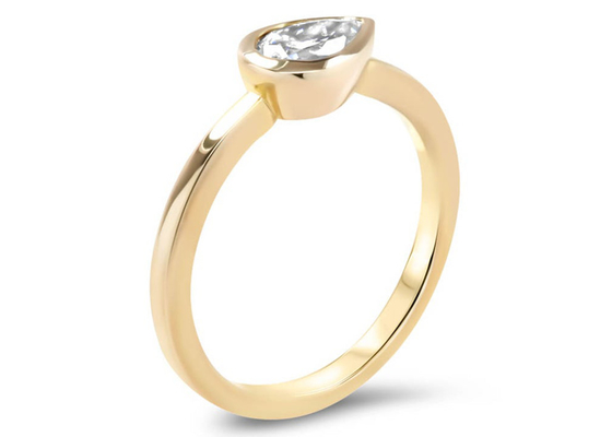 обручальное кольцо желтого золота 0.77ct, обручальное кольцо шатона ODM установленное для дамы