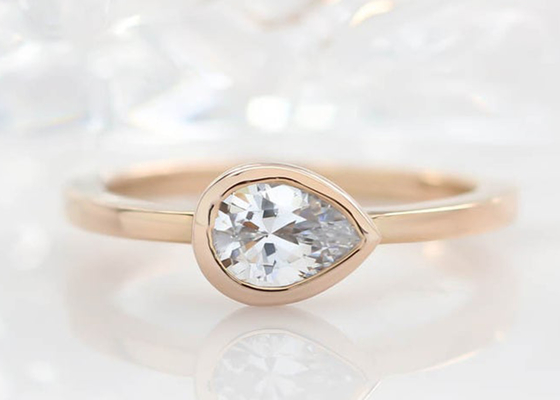 обручальное кольцо желтого золота 0.77ct, обручальное кольцо шатона ODM установленное для дамы