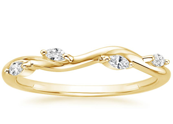 Обматывая кольцо ювелирных изделий желтого золота вербы 14K с диамантом 0.40ct 2×4mm