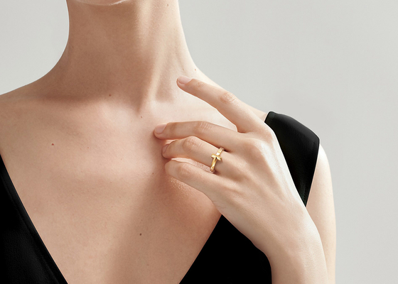 3.89g ширина кольца 2.5mm украшений чистого золота веса 18K для свадьбы захвата
