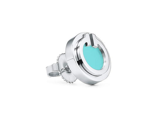 Серьги круга бирюзы ODM, вес серег 2.37g бирюзы 18k Dia 9.65mm