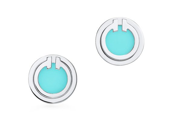 Серьги круга бирюзы ODM, вес серег 2.37g бирюзы 18k Dia 9.65mm