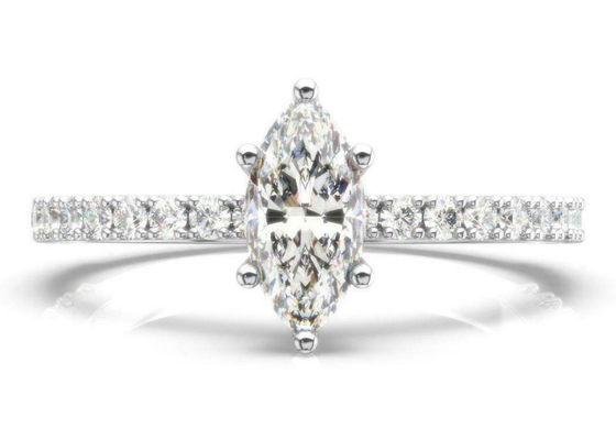 Marquise веса кольца золота 2CT d VS1 18K Роза отрезал для захвата