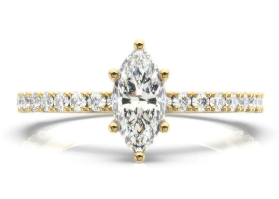 Marquise веса кольца золота 2CT d VS1 18K Роза отрезал для захвата