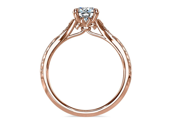 Dia выросли лабораторией, который Moissanite золота 14K Roose кольца RD6mm 0.8ct для свадьбы