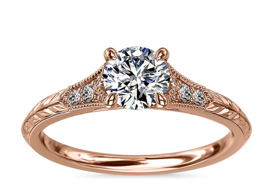 Dia выросли лабораторией, который Moissanite золота 14K Roose кольца RD6mm 0.8ct для свадьбы