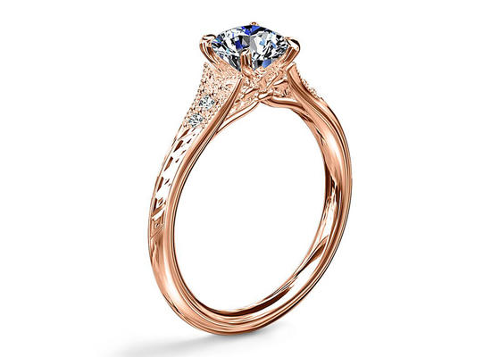 Dia выросли лабораторией, который Moissanite золота 14K Roose кольца RD6mm 0.8ct для свадьбы