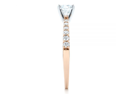 Коготь устанавливая розовый диапазон Moissanite золота звенит ODM OEM размера 5.5MM