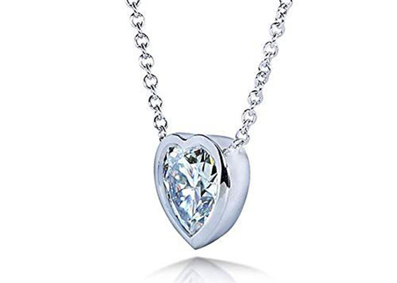 стиль шатона сердца ожерелиь золота 16inch 14K с 6x6mm Moissanite