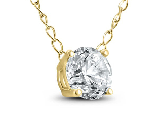 ожерелье пасьянса диаманта 0.23ct 4mm, 4 ожерелье желтого золота Prongs 14k