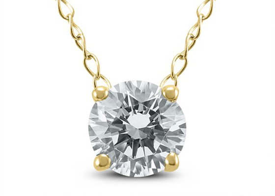 ожерелье пасьянса диаманта 0.23ct 4mm, 4 ожерелье желтого золота Prongs 14k