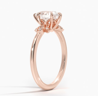 груша золота 14K 0.77ct Роза отрезала кольцо золота ювелирных изделий Moissanite свадьбы