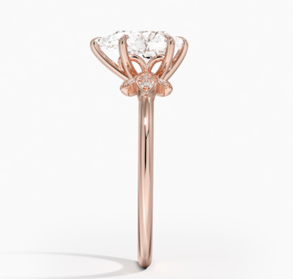 груша золота 14K 0.77ct Роза отрезала кольцо золота ювелирных изделий Moissanite свадьбы