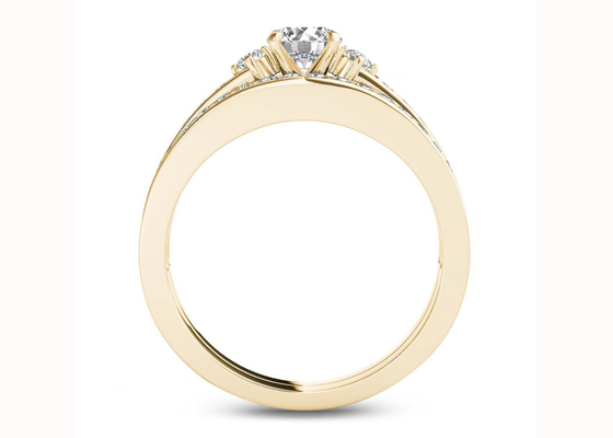 Материал золота обручальных колец 18K захвата диаманта 0.48CT Moissanite